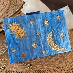 Betsy Dare Blue Stargazer Acrylic Cyndi Clutch